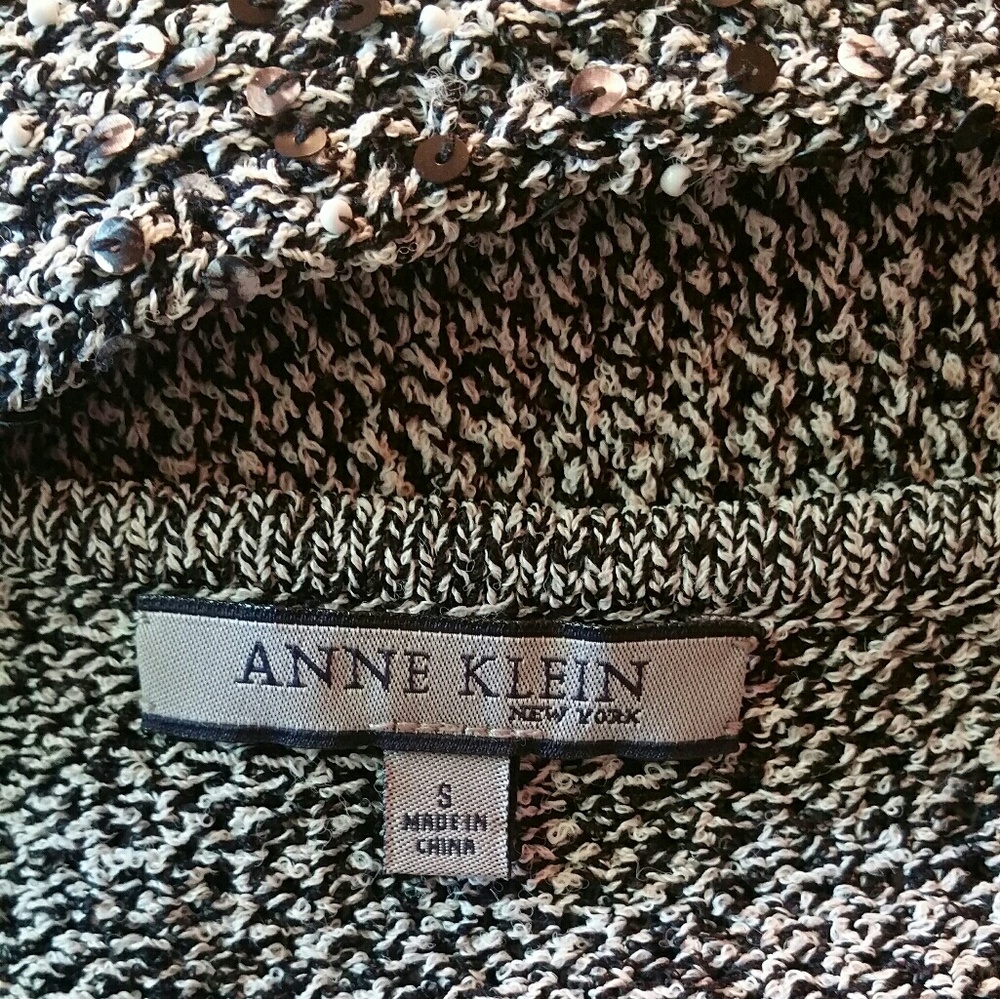 Marled Knit Top w/ Sequins, Anne Klein, Sz S - Picture 2 of 8